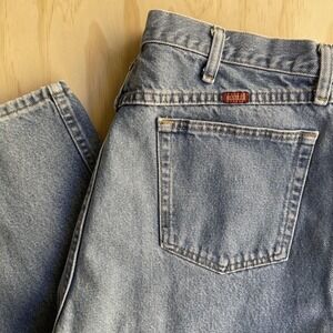 Rustler Jeans Mens 38x30 Light Wash Blue Denim Regular Fit Straight Leg Casual